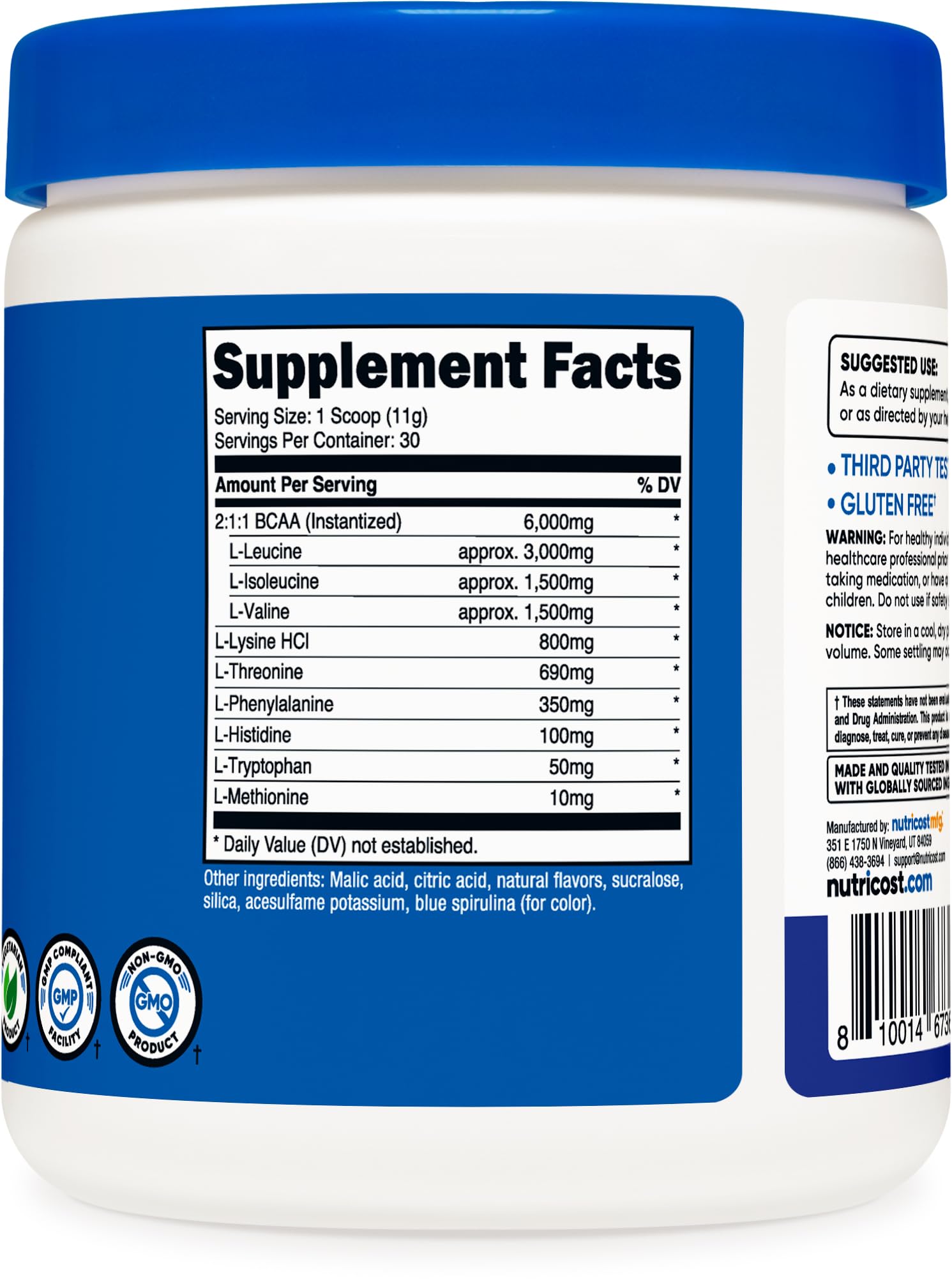 Foto 5 | Eaa Powder Nutricost, 30 Porciones, Sabor A Frambuesa Azul - Venta Internacional.