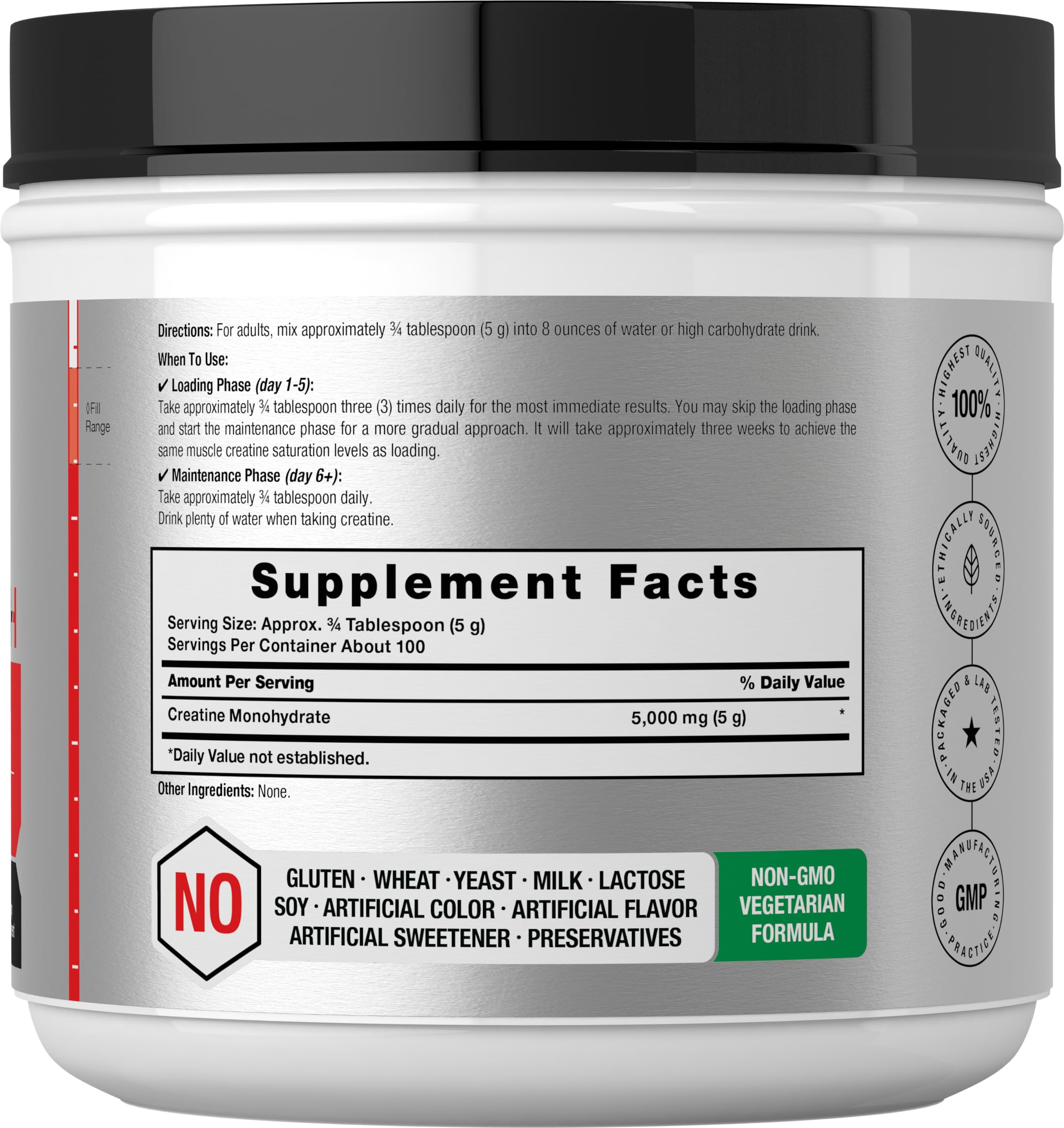Foto 3 pulgar | Suplemento Horbäach De Monohidrato De Creatina En Polvo 5000 Mg - Venta Internacional.