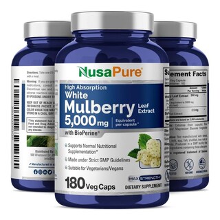Foto 4 | Suplemento De Extracto De Hoja De Morera Blanca Nusapure, 5000 Mg, 180 Cápsulas - Venta Internacional.