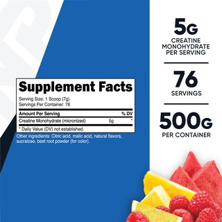 Foto 2 | Monohidrato De Creatina En Polvo Nutricost Fruit Punch 500 G - Venta Internacional.