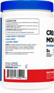 Foto 4 | Monohidrato De Creatina En Polvo Nutricost Fruit Punch 500 G - Venta Internacional.