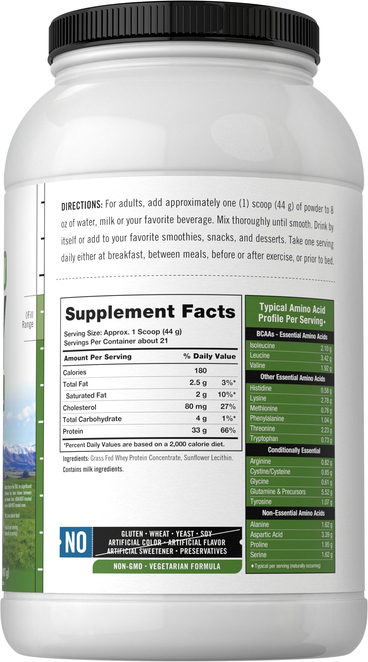 Foto 3 pulgar | Proteína De Suero En Polvo Carlyle Grass Fed 907 G 33 G De Proteína - Venta Internacional.