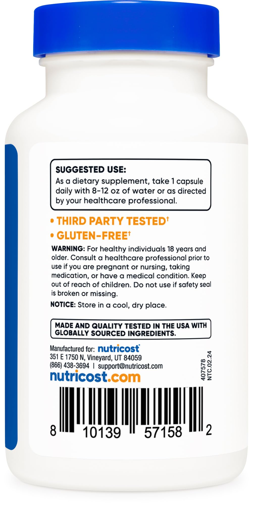 Foto 5 pulgar | Suplemento Nutricost N-acetil L-tirosina (nalt) 350 Mg 120 Cápsulas - Venta Internacional.