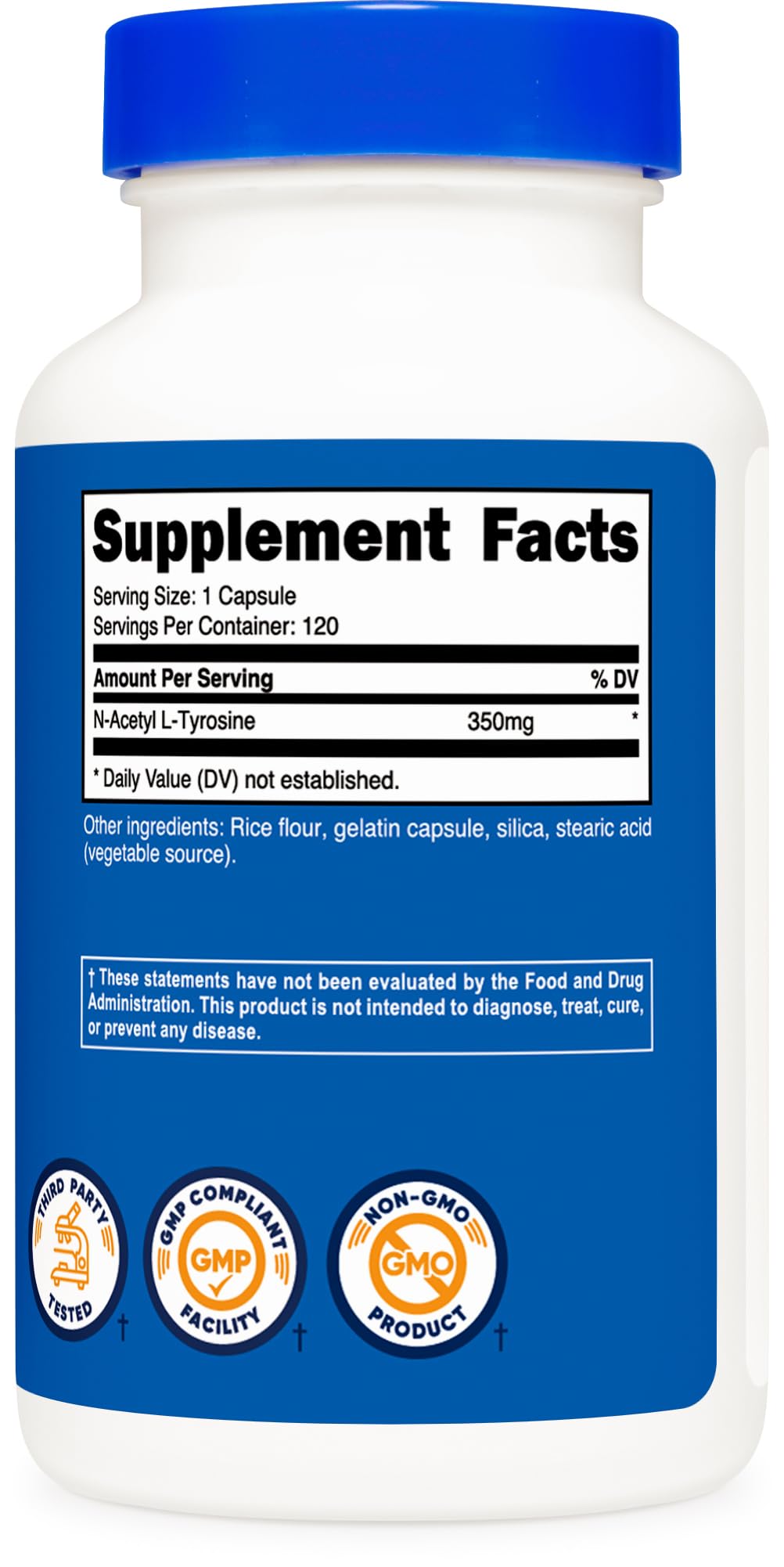 Foto 6 pulgar | Suplemento Nutricost N-acetil L-tirosina (nalt) 350 Mg 120 Cápsulas - Venta Internacional.