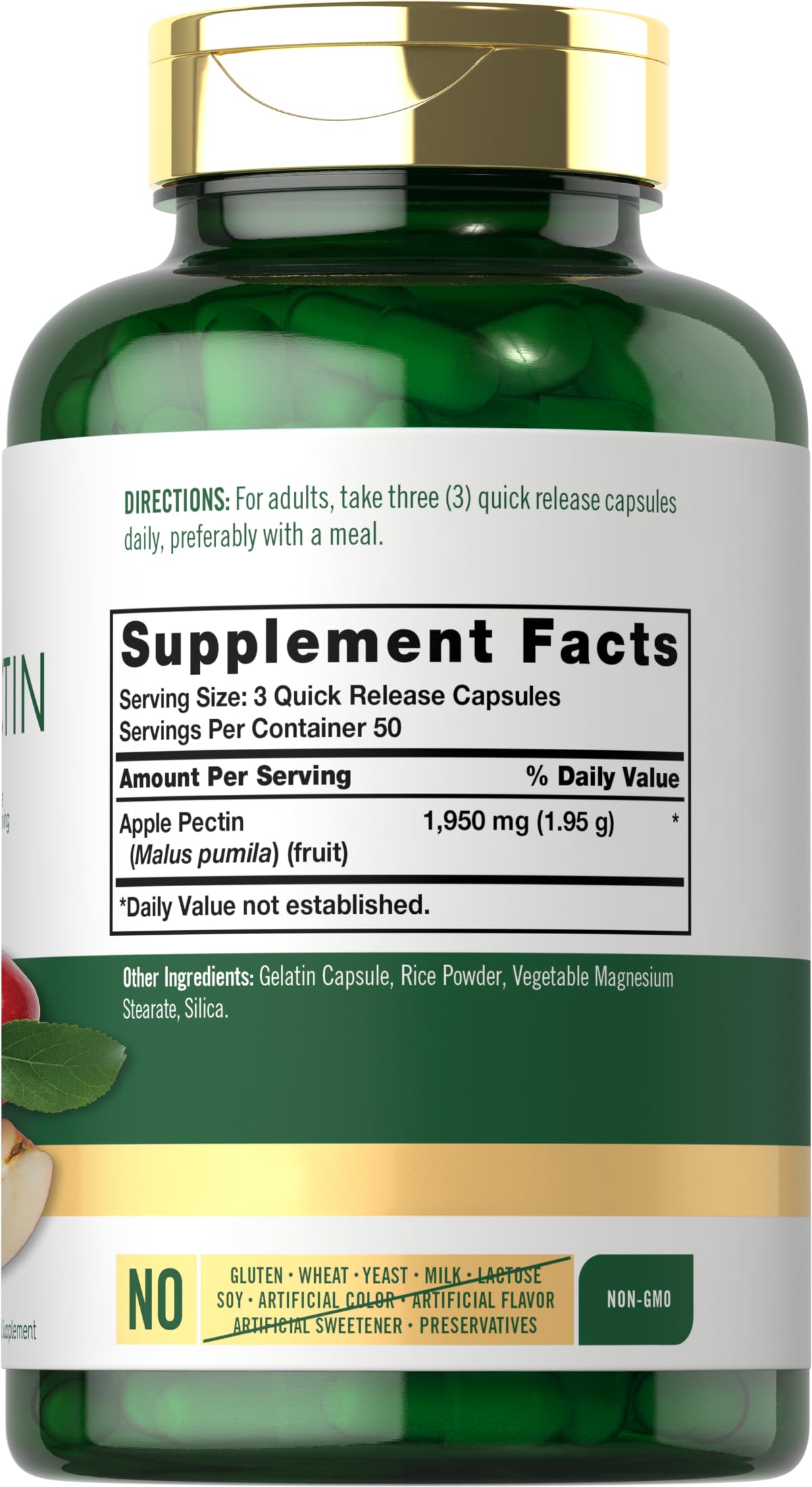 Foto 2 | Suplemento Carlyle Apple Pectina 1950 Mg 150 Cápsulas - Venta Internacional.