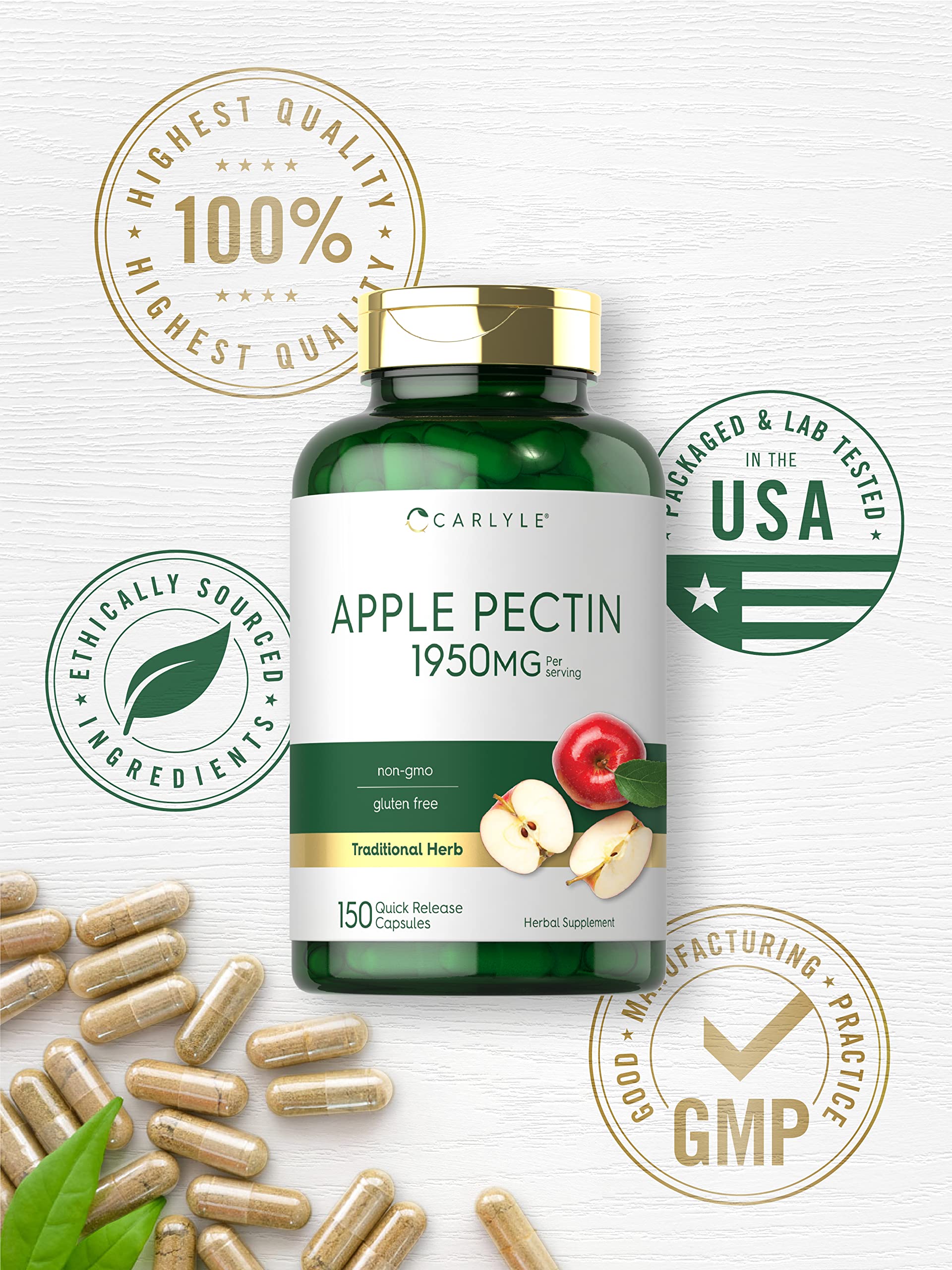 Foto 5 | Suplemento Carlyle Apple Pectina 1950 Mg 150 Cápsulas - Venta Internacional.