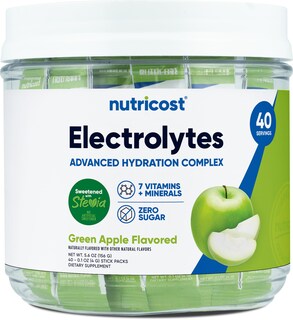 Foto 1 | Paquete De 40 Varillas Nutricost De Electrolytes Complex, Manzana Verde - Venta Internacional.