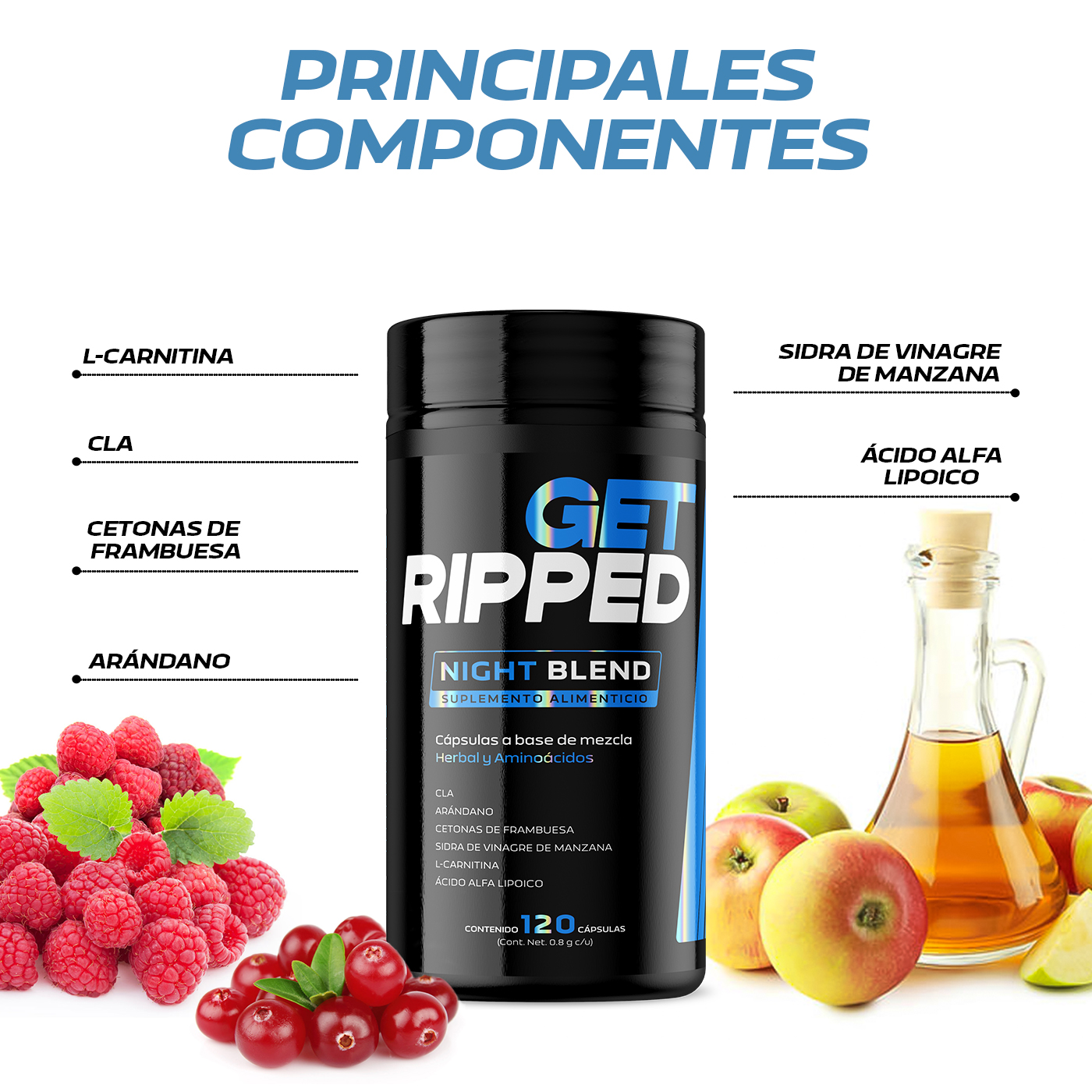 Foto 4 pulgar | Fórmula Nocturna 120 Cápsulas Night Blend Get Ripped