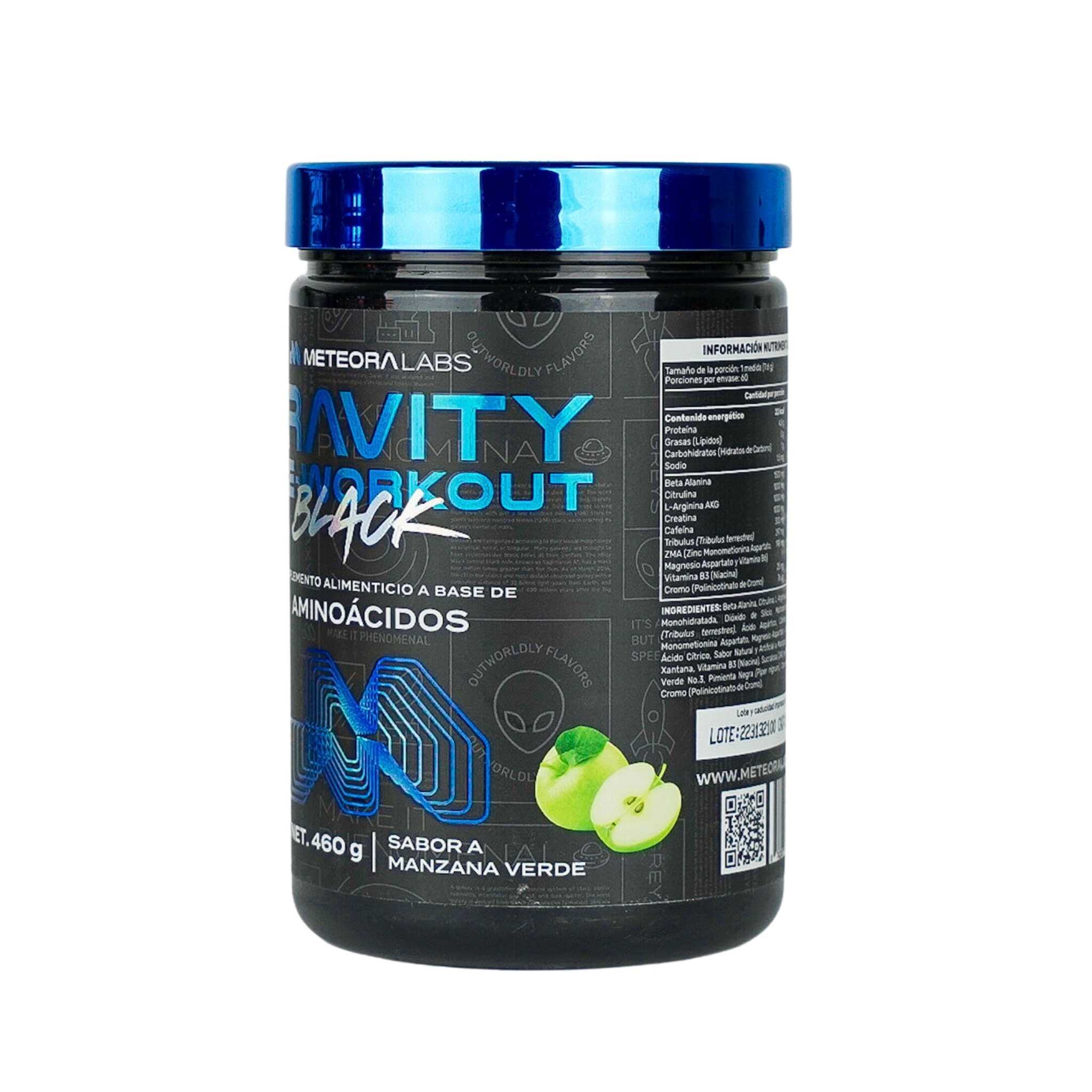 Foto 4 pulgar | Suplemento Alimenticio Meteora Labs Gravity Black Test Sabor Manzana Verde 60 Servicios