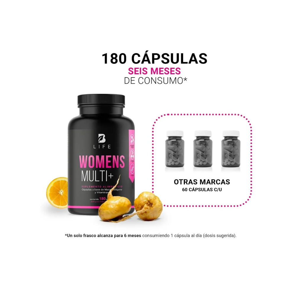 Foto 4 pulgar | Suplemento Alimenticio B Life Multivitamínico de 180 Cápsulas para Mujer