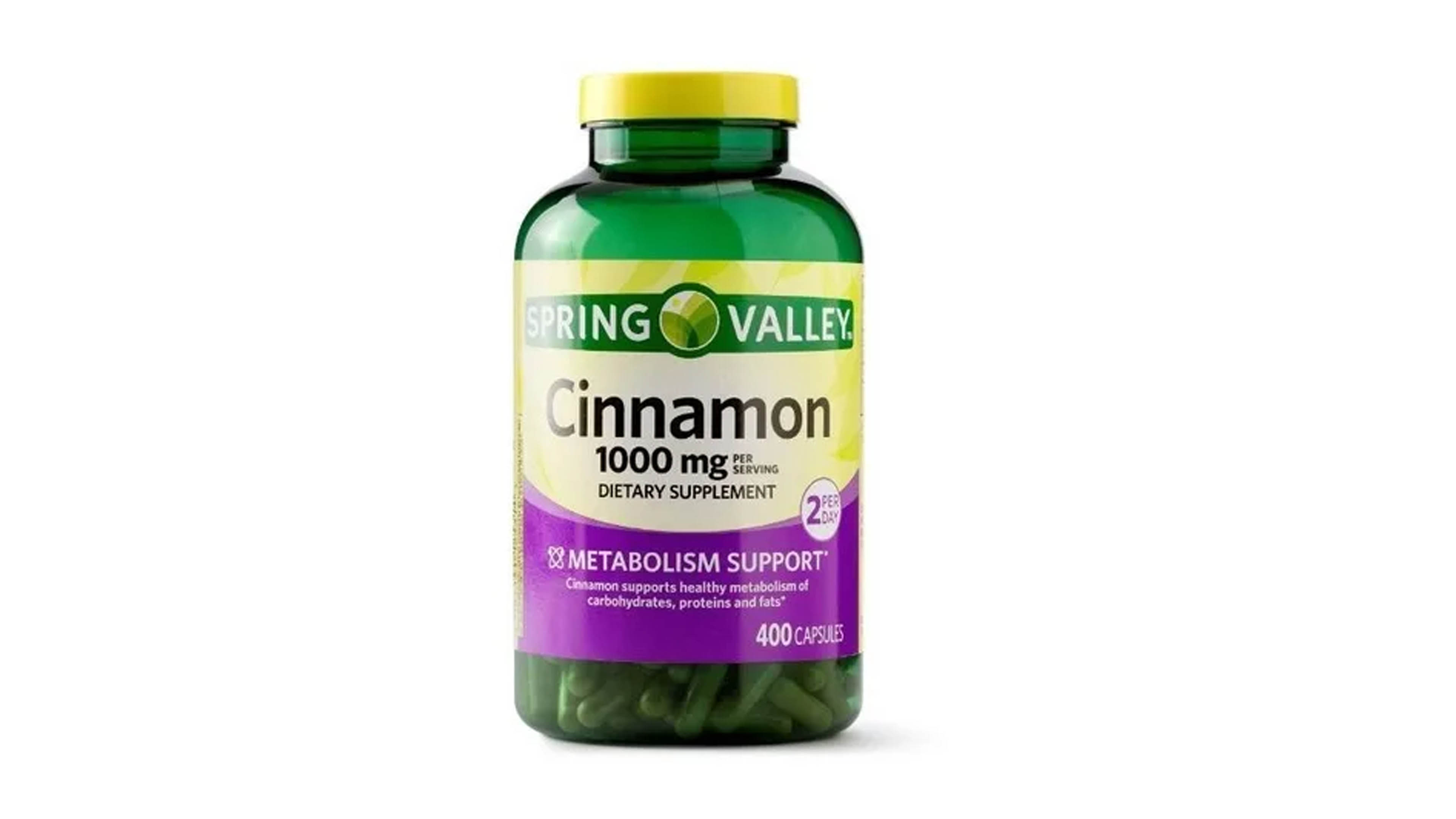 Suplemento Alimenticio Canela 1000mg Spring Valley 400 Cápsulas Cinnamon