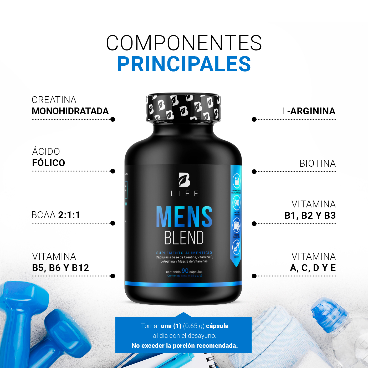 Foto 4 pulgar | Multivitamínico B Life 90 Cápsulas para Hombres