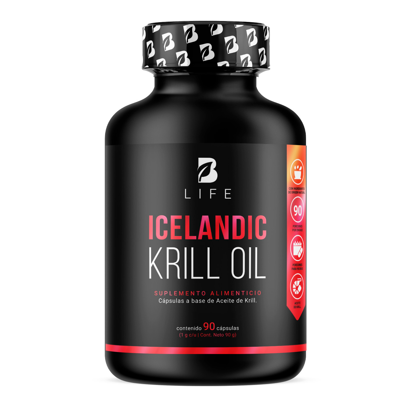 Foto 2 pulgar | Suplemento Alimenticio Aceite de Krill 90 Cápsulas 1000 mg Astaxantina EPA DHA B Life