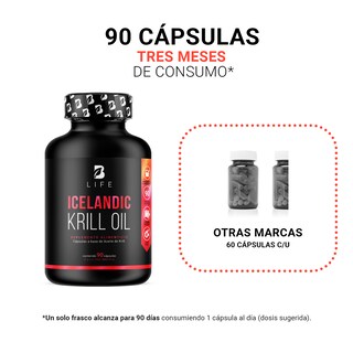 Foto 4 | Suplemento Alimenticio Aceite de Krill 90 Cápsulas 1000 mg Astaxantina EPA DHA B Life