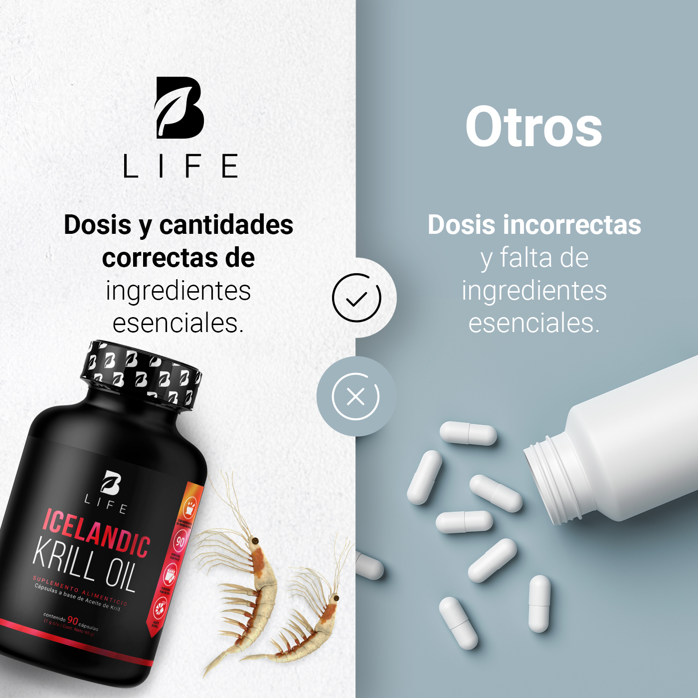 Foto 6 pulgar | Suplemento Alimenticio Aceite de Krill 90 Cápsulas 1000 mg Astaxantina EPA DHA B Life