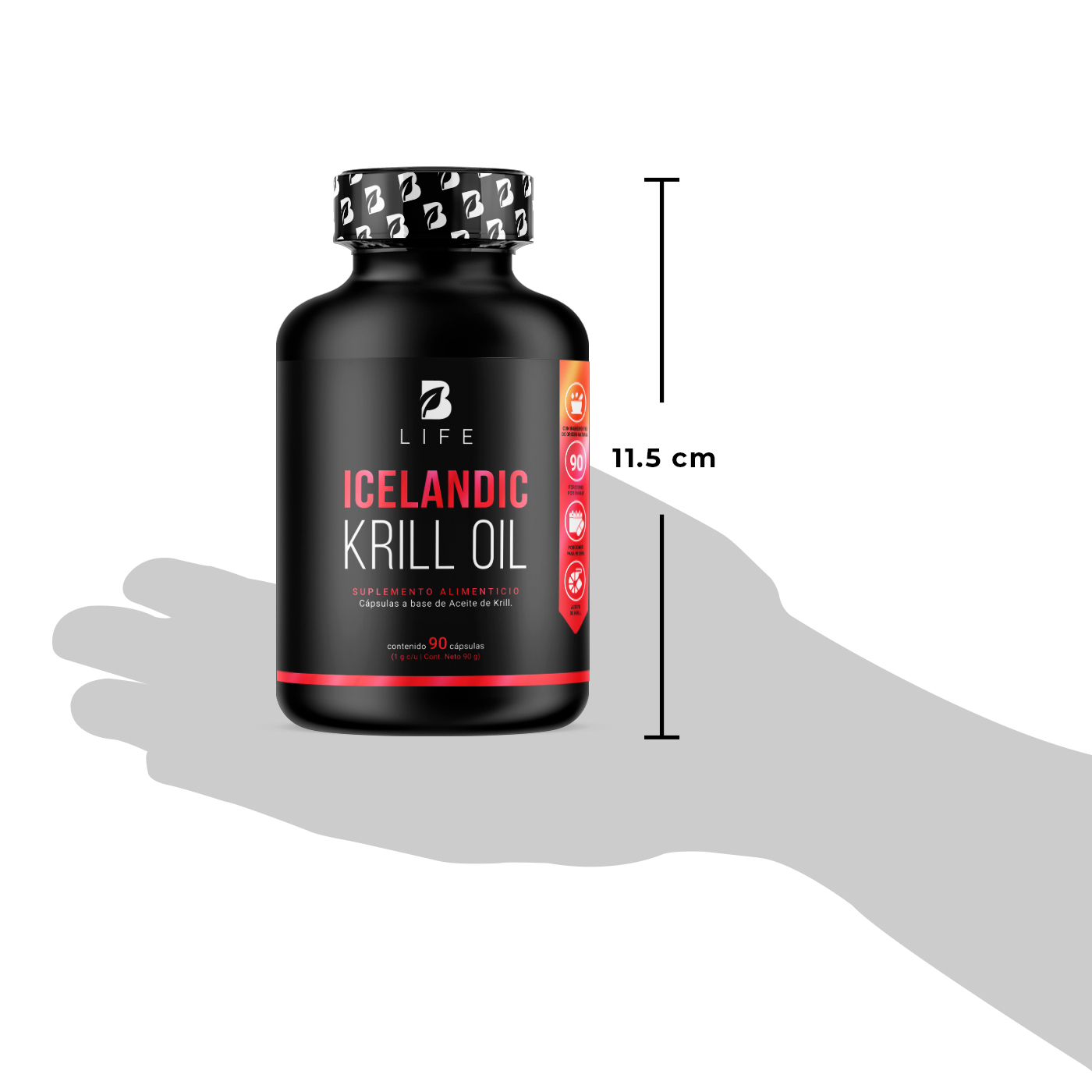 Foto 7 pulgar | Suplemento Alimenticio Aceite de Krill 90 Cápsulas 1000 mg Astaxantina EPA DHA B Life