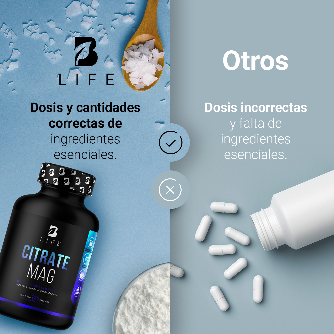 Foto 5 | Suplemento Alimenticio B Life Citrato de Magnesio 120 Cápsulas
