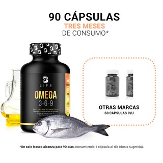 Foto 4 | Omega 3-6-9 Pescado Linaza Cártamo 90 Cápsulas B Life