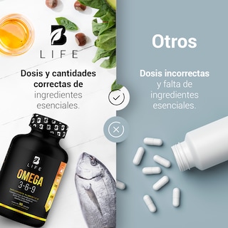Foto 5 | Omega 3-6-9 Pescado Linaza Cártamo 90 Cápsulas B Life