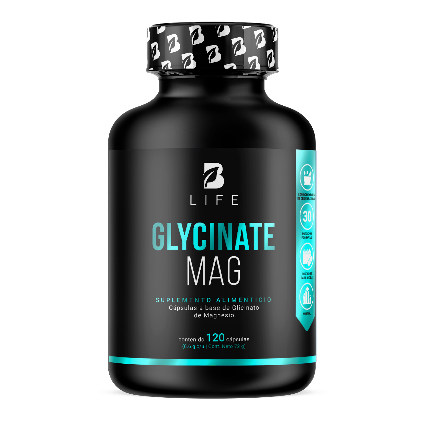 Foto 1 | Glicinato de Magnesio 408 mg 120 Cápsulas B Life