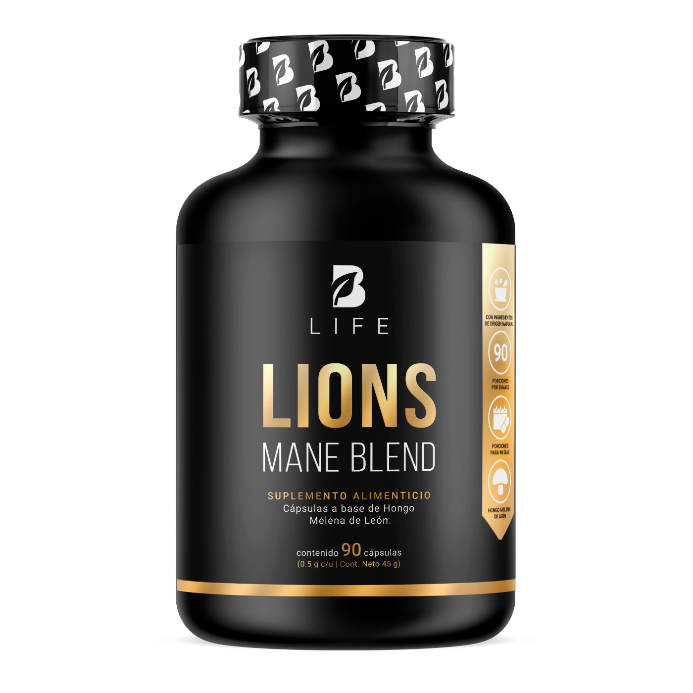 Foto 1 | Suplemento Alimenticio Hongo Melena de León Puro 90 Cápsulas Ingredientes Naturales Lions Mane Blend B Life