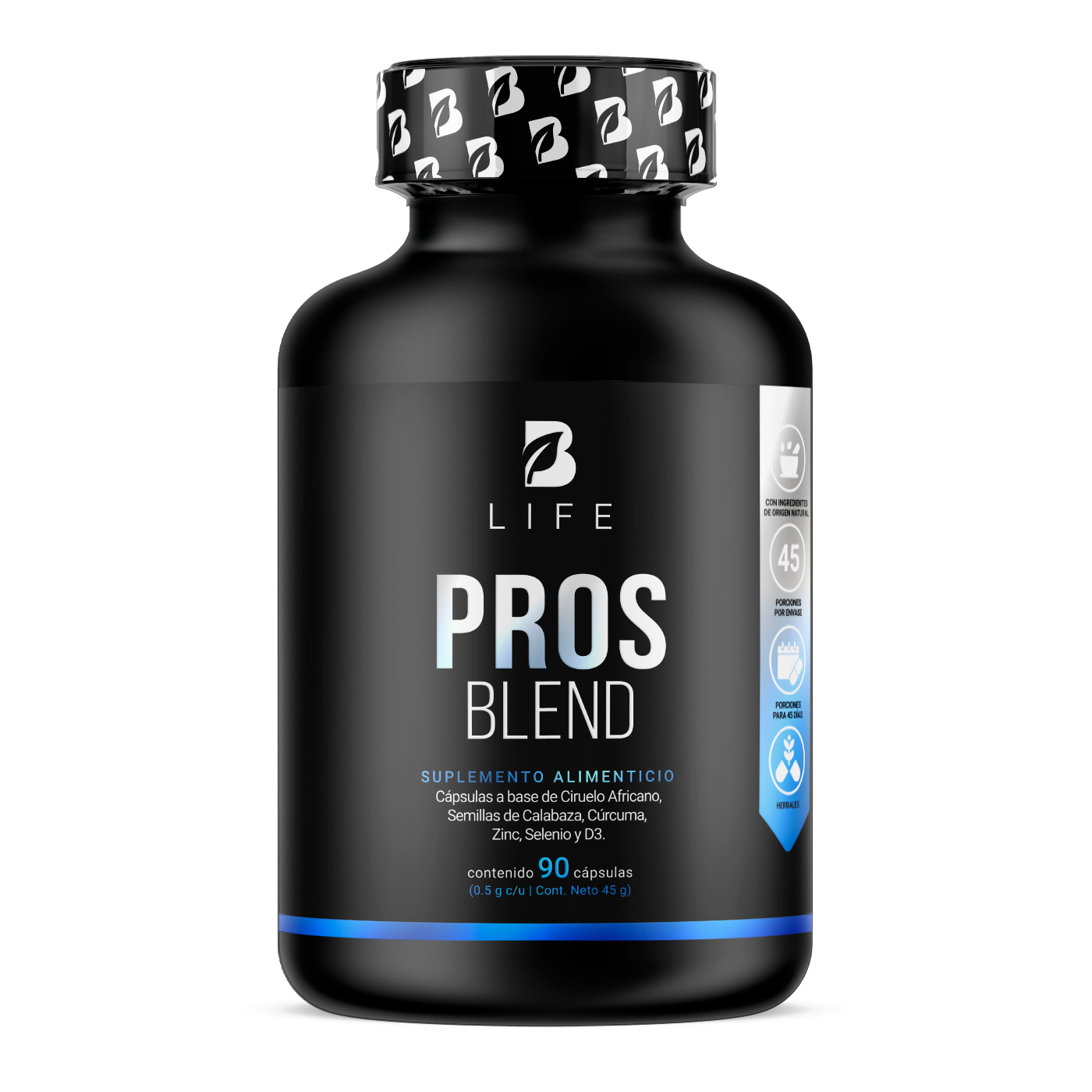Foto 1 | Fórmula de Ciruelo Africano y Selenio Ingredientes Naturales de 1000 mg por Porción de 90 Cápsulas Pros Blend B Life
