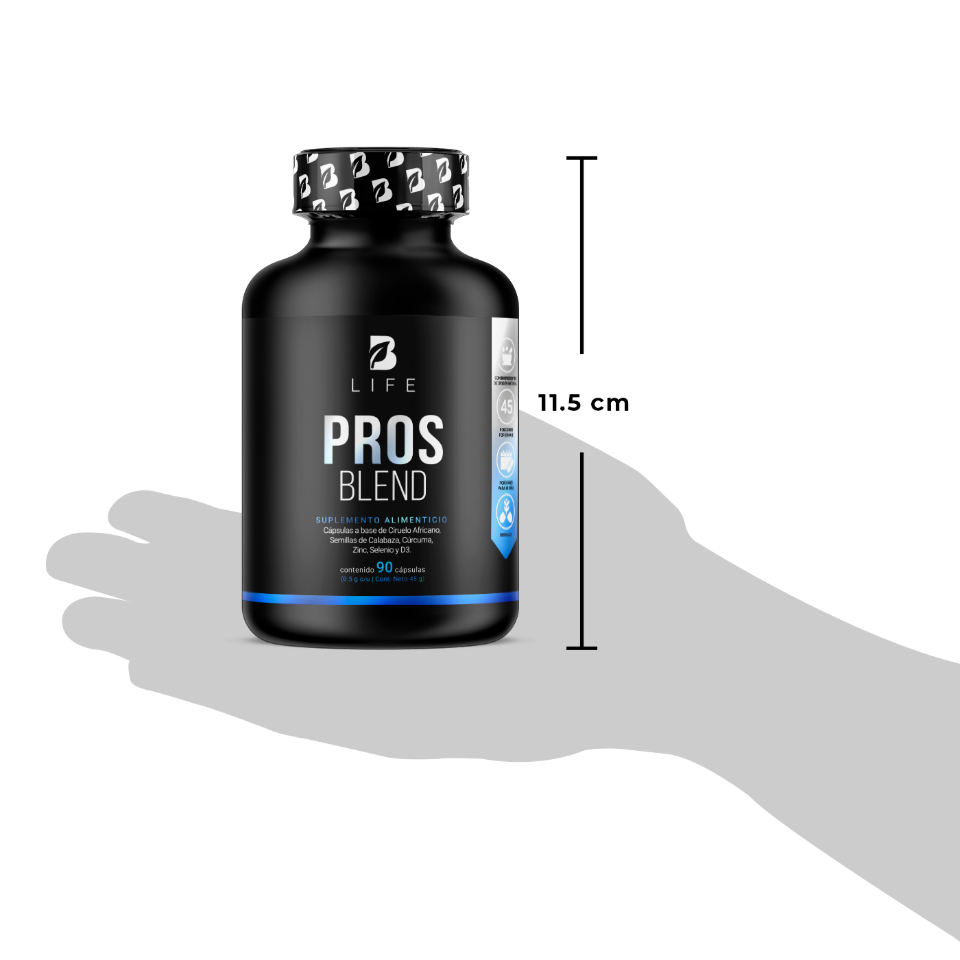 Foto 7 pulgar | Fórmula de Ciruelo Africano y Selenio Ingredientes Naturales de 1000 mg por Porción de 90 Cápsulas Pros Blend B Life