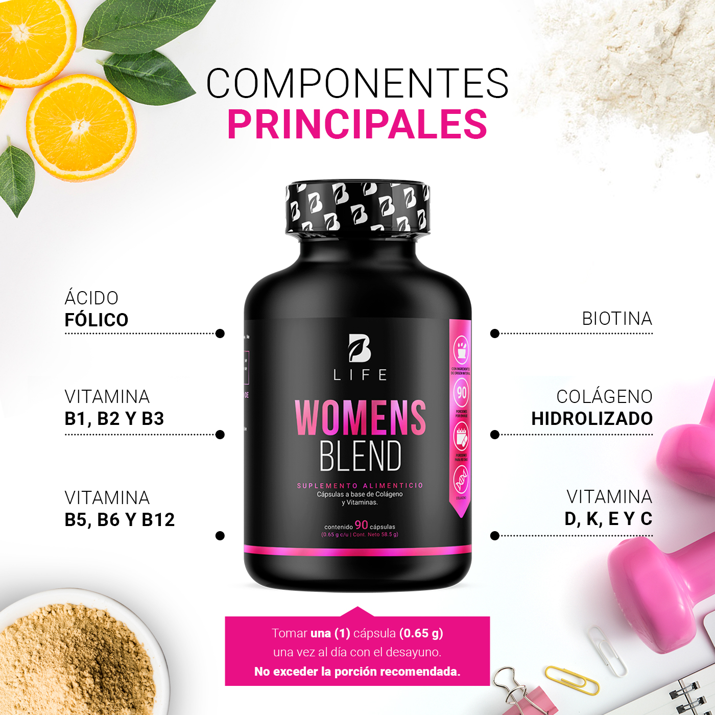 Foto 4 pulgar | Multivitamínico B Life 90 Cápsulas para Mujeres