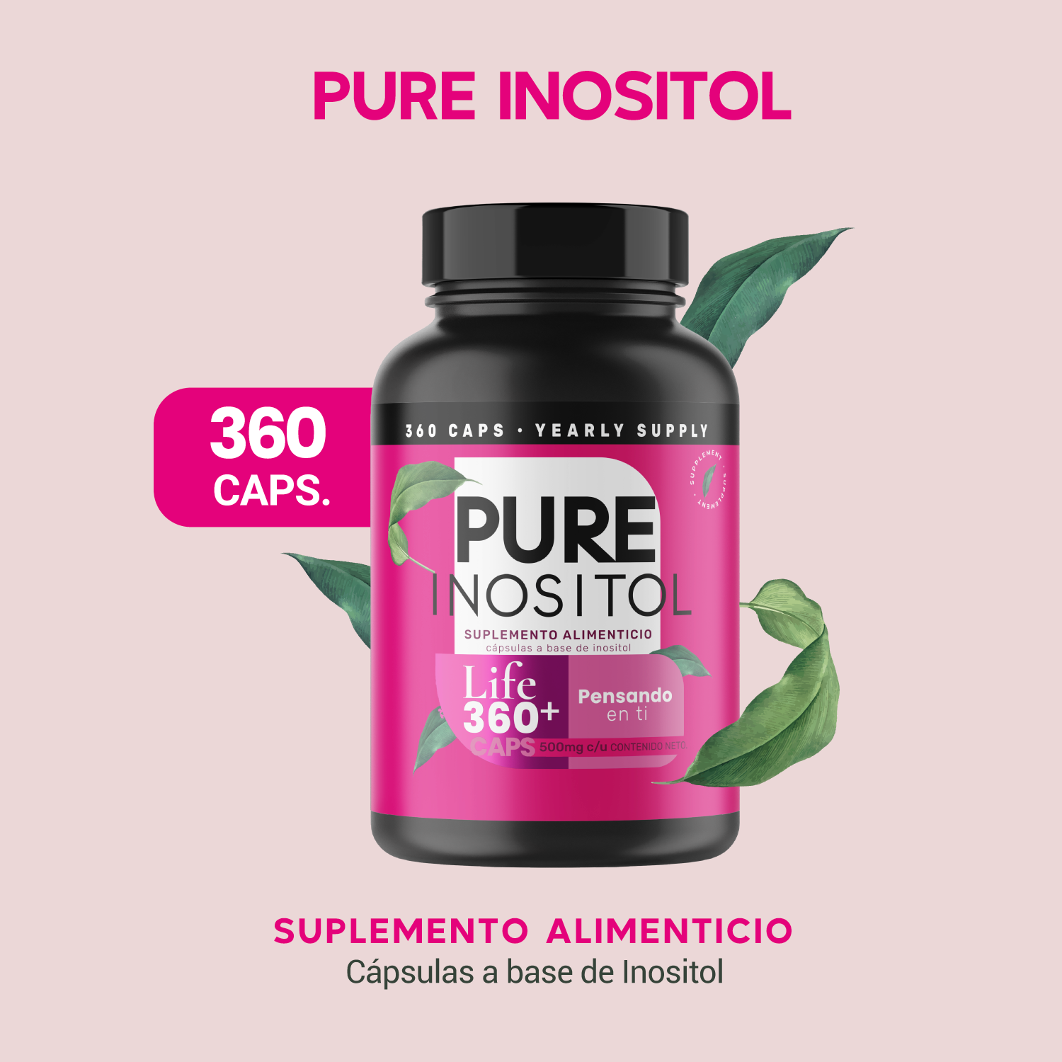 Foto 3 pulgar | Suplemento Alimenticio Life 360+ Pure Inositol 360 Cápsulas