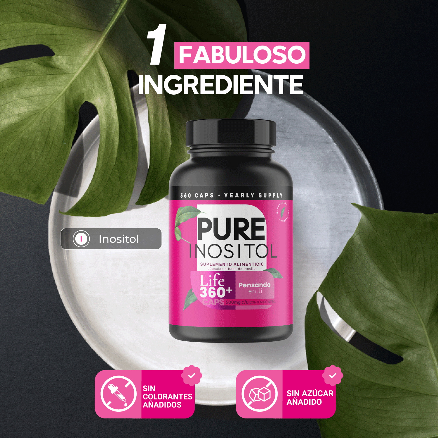 Foto 5 pulgar | Suplemento Alimenticio Life 360+ Pure Inositol 360 Cápsulas