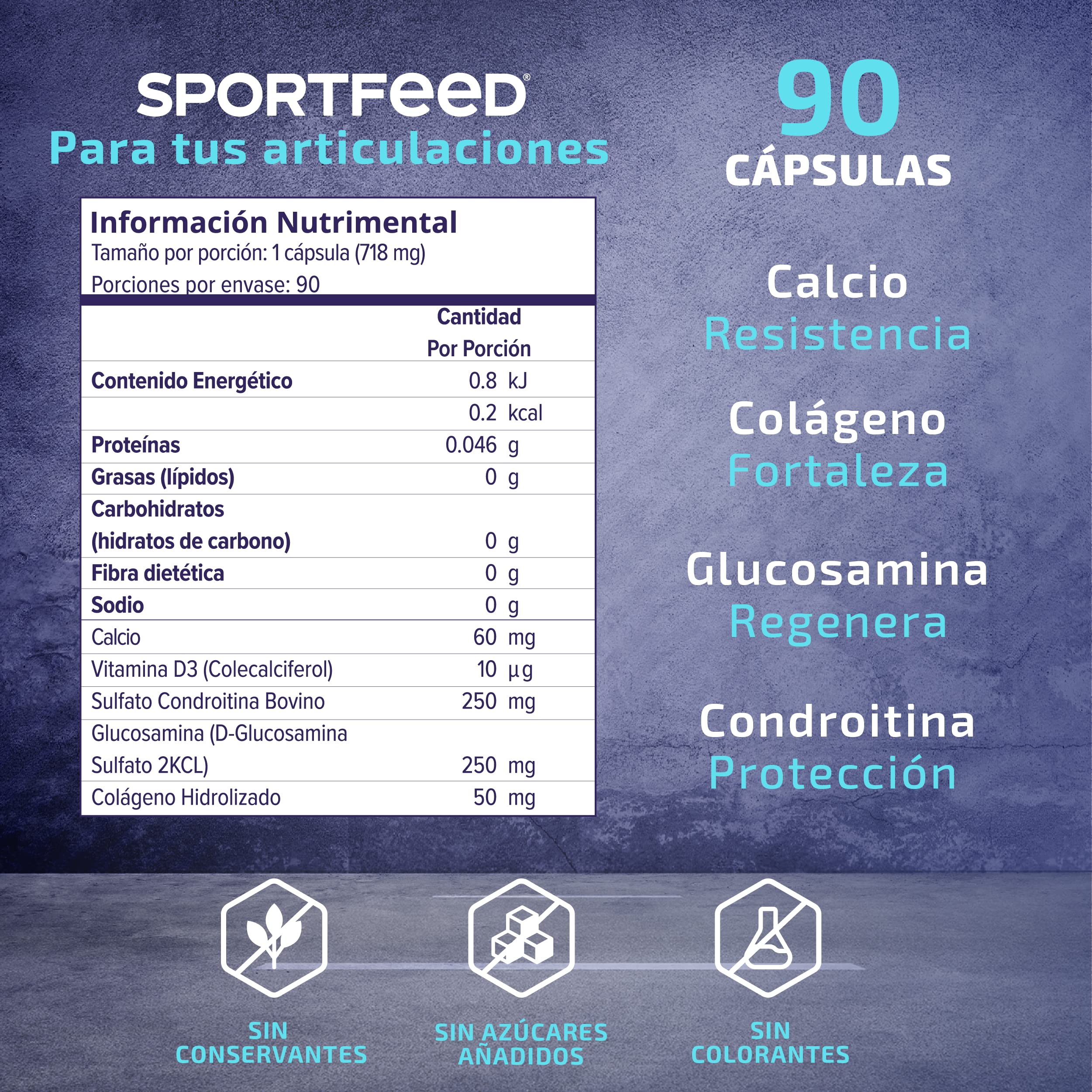 Foto 7 pulgar | Suplemento Alimenticio Sportfeed JNTS 90 Cápsulas