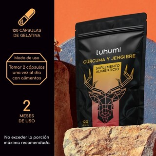 Foto 2 | Jengibre Cúrcuma Suplemento Alimenticio Luhumi 120 Cápsulas