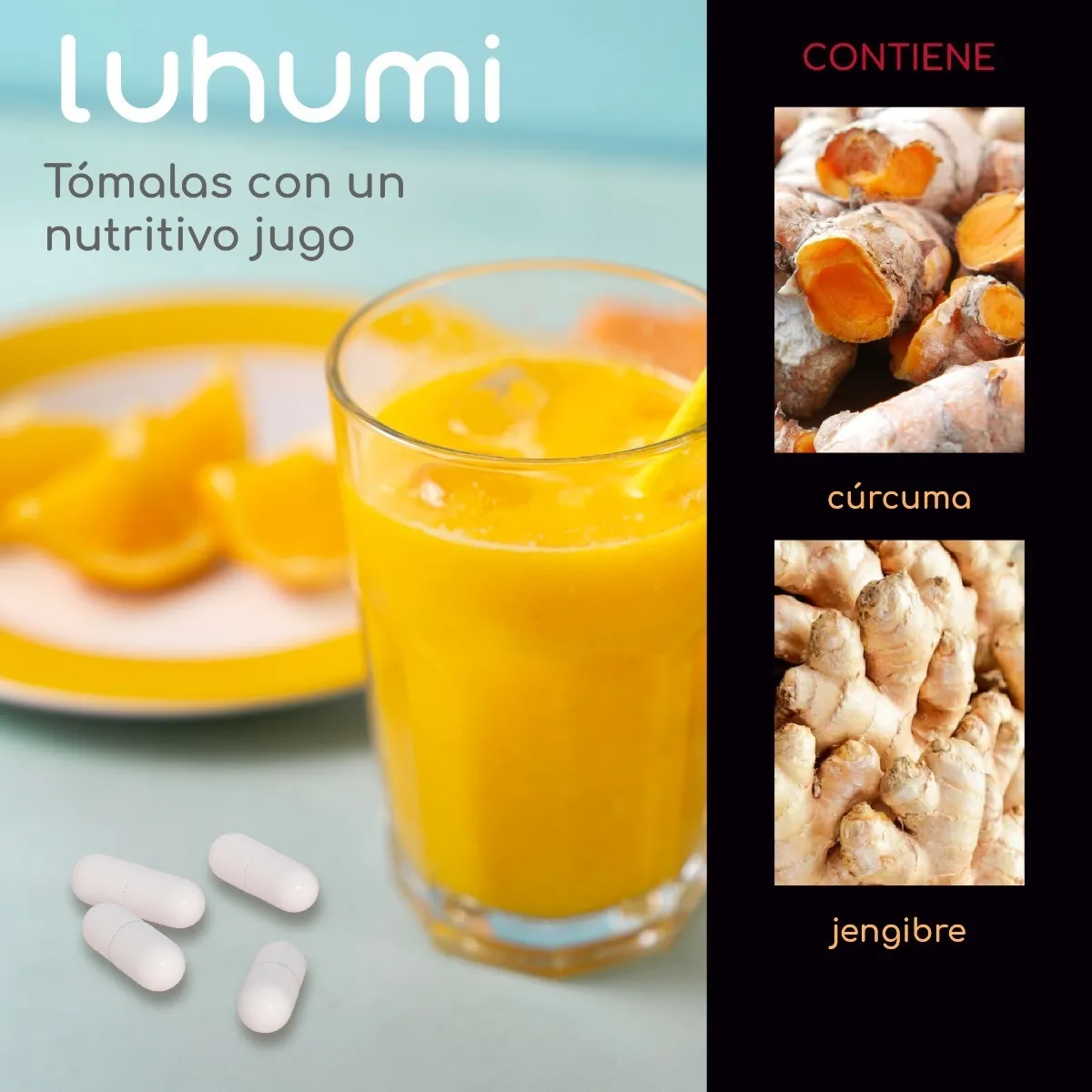 Foto 4 pulgar | Jengibre Cúrcuma Suplemento Alimenticio Luhumi 120 Cápsulas