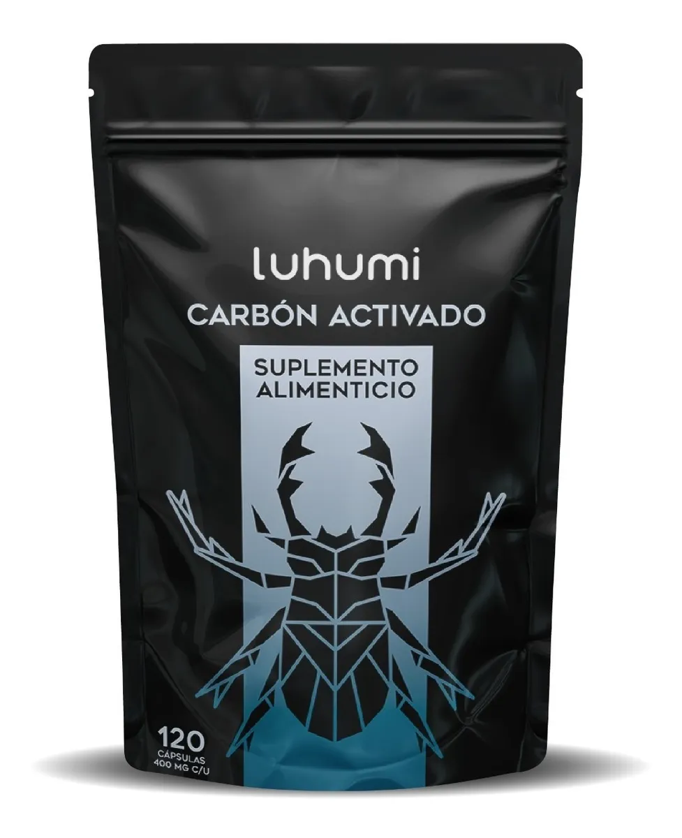 Carbón Activado Suplemento Alimenticio Luhumi 120 Cápsulas