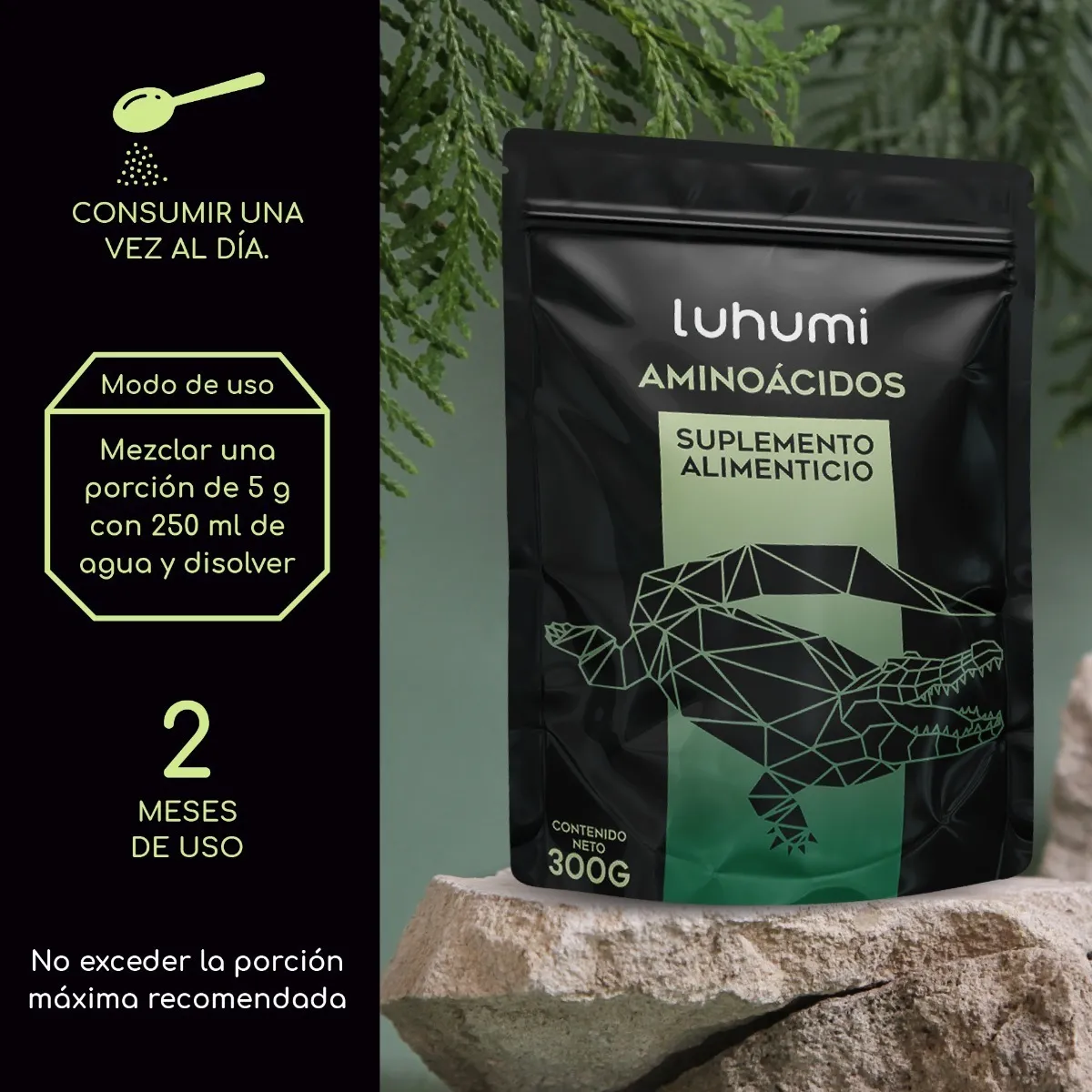 Foto 3 pulgar | Suplemento Alimenticio Luhumi Aminoácidos Polvo 300 g