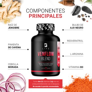 Foto 3 | Complejo para la Circulación de 90 Cápsulas Venflow Blend B Life