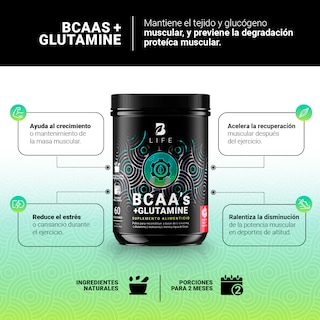Foto 3 | Suplemento Alimenticio B Life Bcaa's + Glutamine 60 Porciones