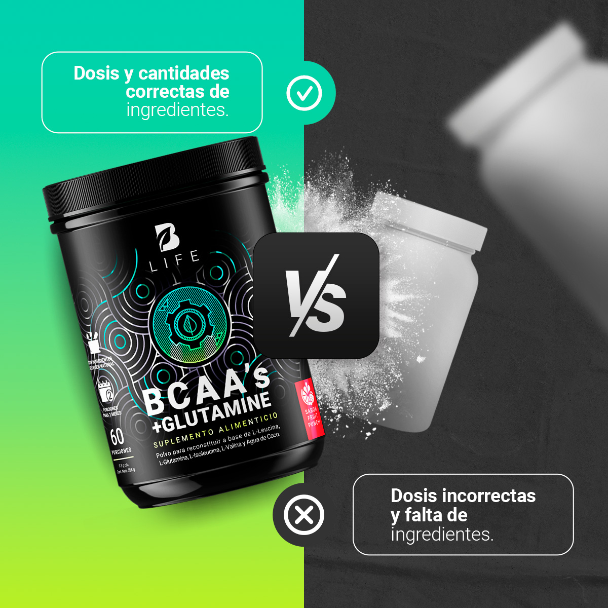 Foto 5 | Suplemento Alimenticio B Life Bcaa's + Glutamine 60 Porciones