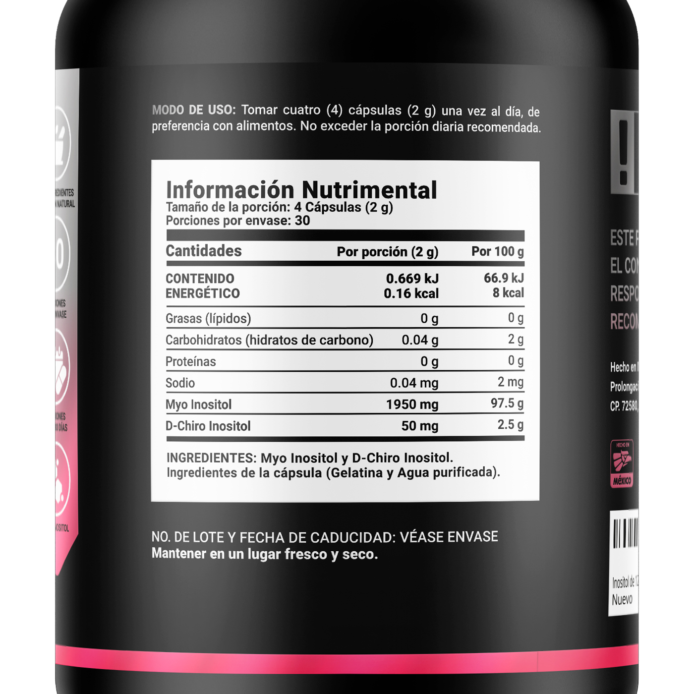 Foto 3 pulgar | Suplemento Alimenticio B Life Myo y D-Chiro Inositol 120 Cápsulas
