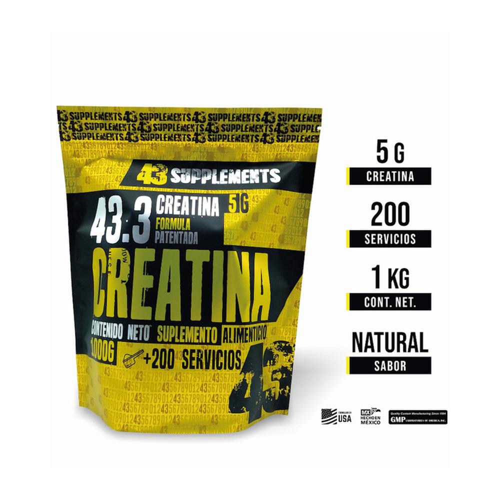 Foto 3 pulgar | Creatina 1kg 43 Supplements 200 Servicios