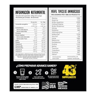 Foto 4 | Proteína 43 Supplements Advance Gainer Ganador de Masa 6.8 kg