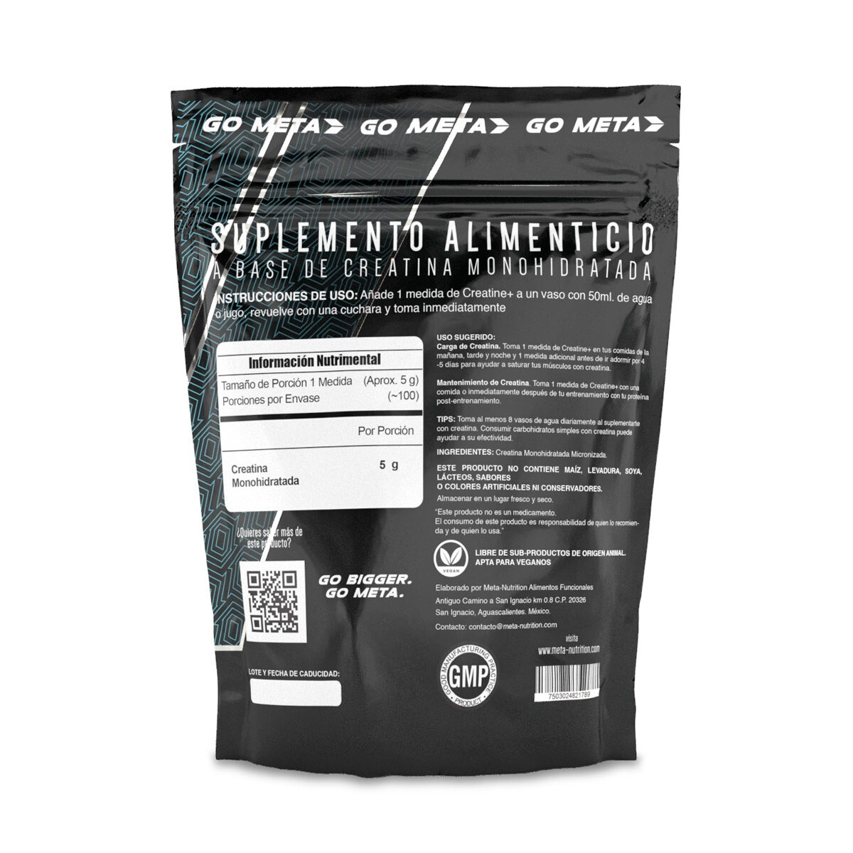 Foto 3 pulgar | Suplemento Alimenticio Creatina Meta Nutrition sin Sabor 500 g