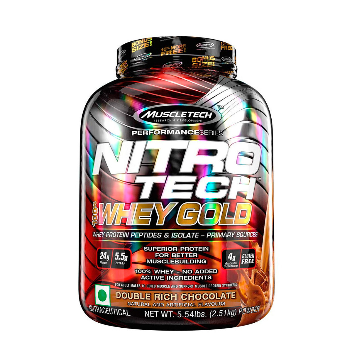 Proteína Nitro Tech Whey Gold MuscleTech Sabor Chocolate
