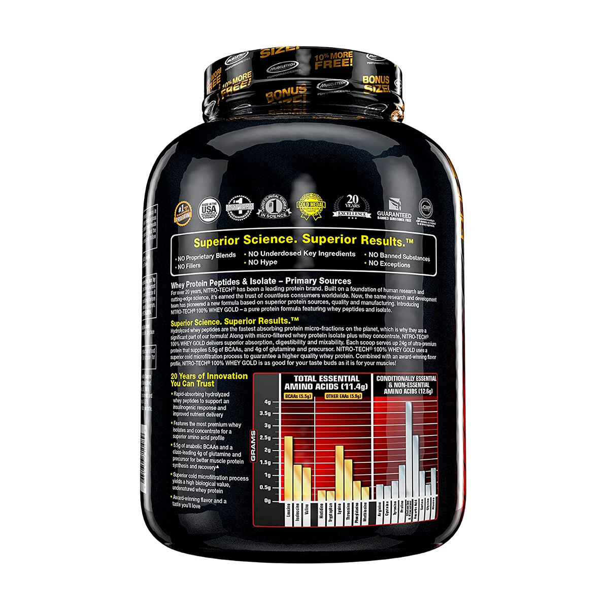 Foto 3 pulgar | Proteína Nitro Tech Whey Gold MuscleTech Sabor Chocolate
