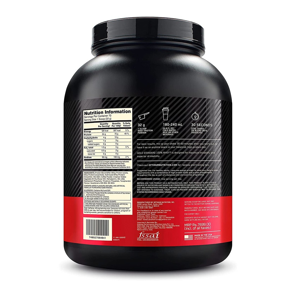 Foto 3 pulgar | Proteína 100% Whey Gold Optimum Nutrition Sabor Café