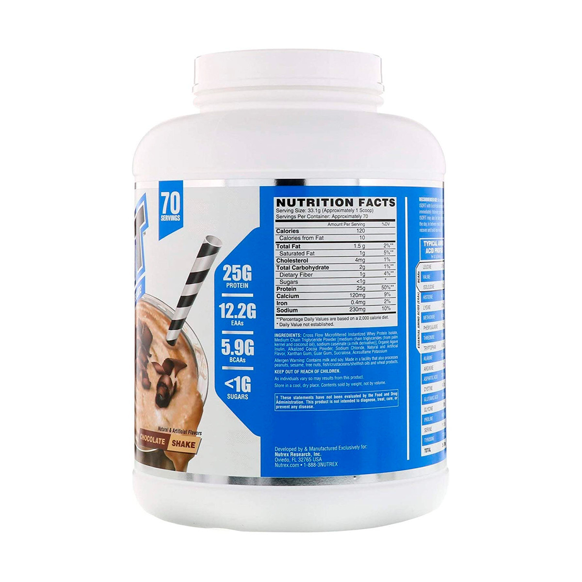 Foto 3 pulgar | Proteína Isolatada Isofit Nutrex Research Sabor Chocolate Shake