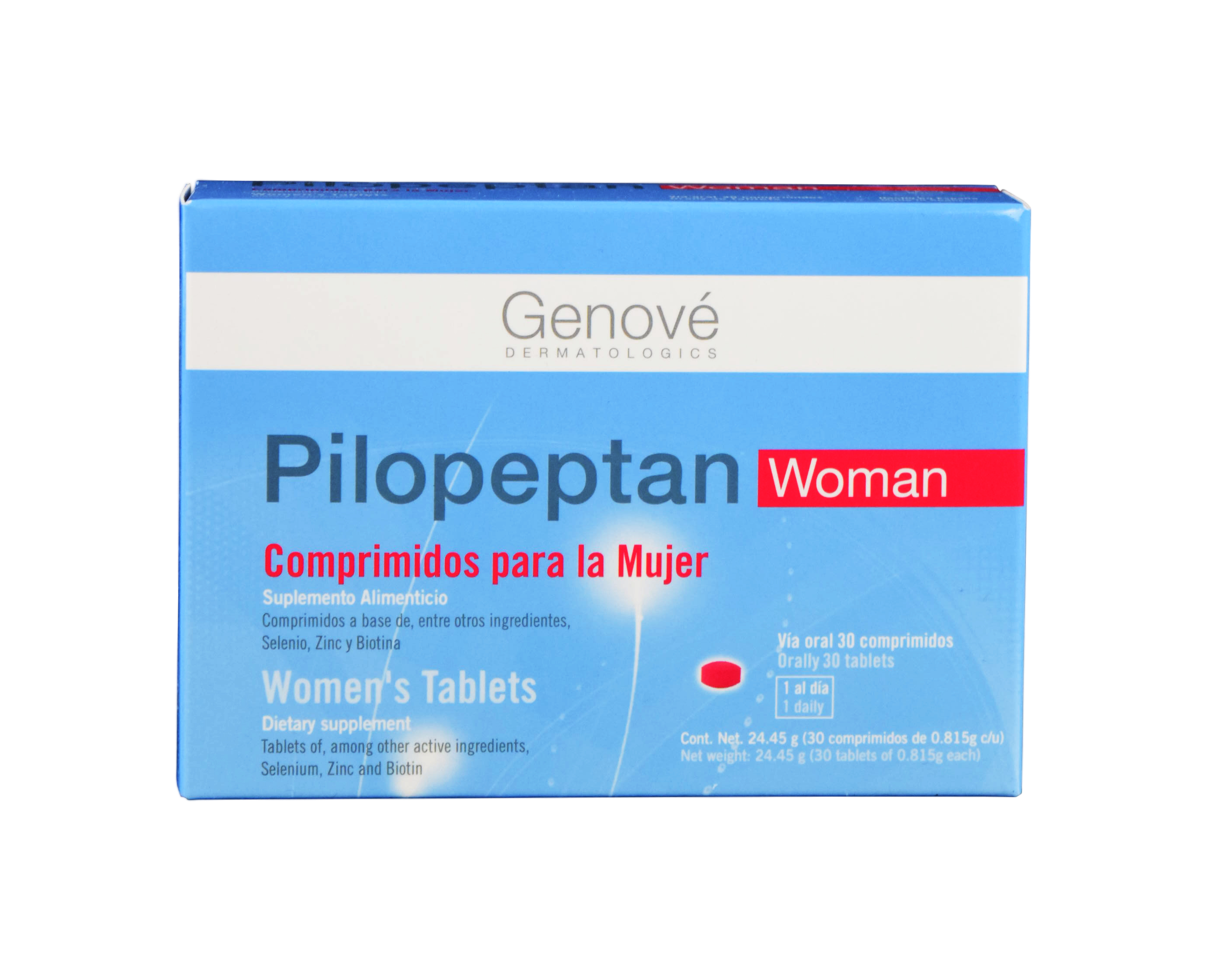 Foto 2 pulgar | Suplemento Alimenticio Genove Pilopeptan Woman 30 Comprimidos