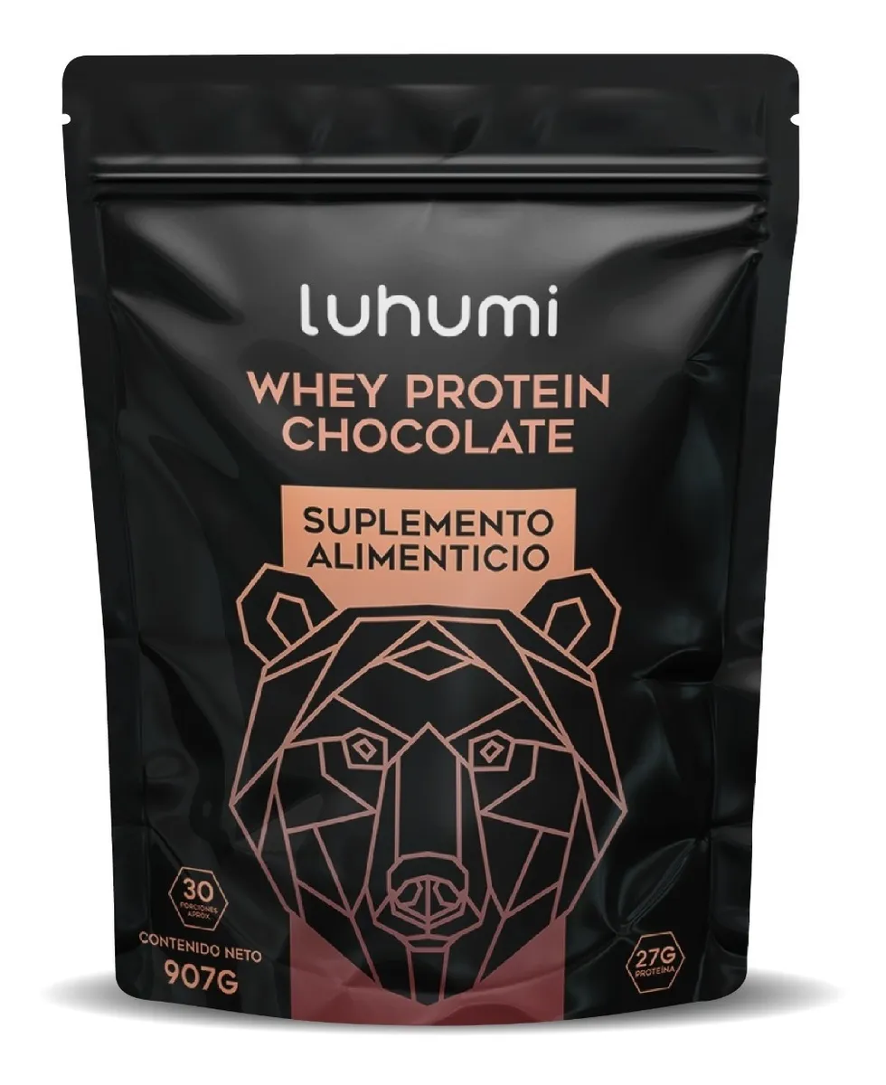 Suplemento Alimenticio Whey Protein Luhumi Suero de Leche Chocolate 2 LB