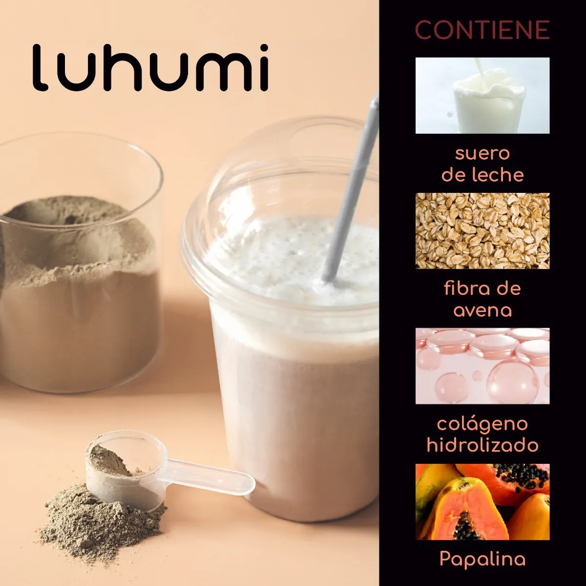 Foto 4 pulgar | Suplemento Alimenticio Whey Protein Luhumi Suero de Leche Chocolate 2 LB