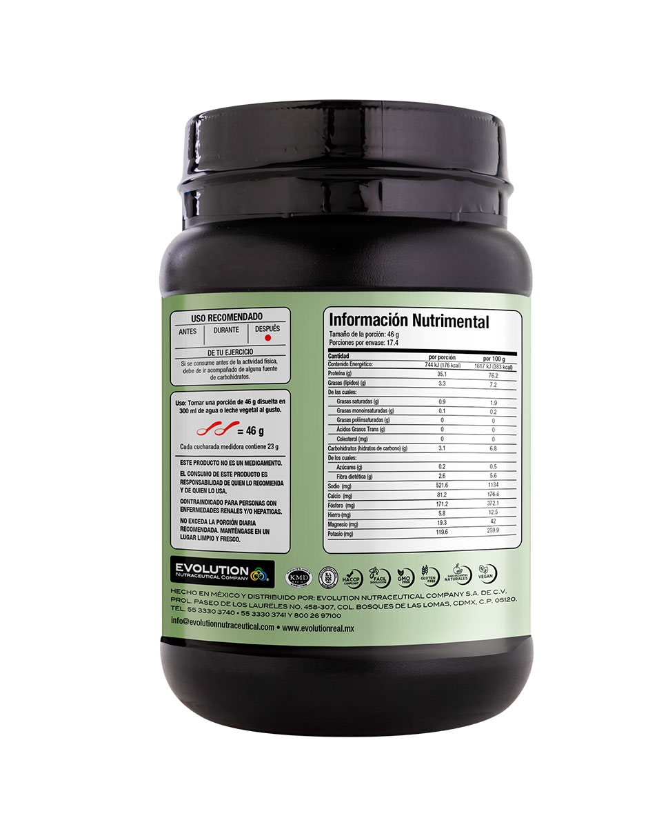 Foto 2 | Proteína Vegana Evolution Vp100 800 Gramos Sabor Chocolate